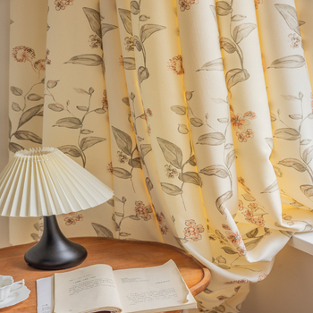 Zavjese od flanele za prozore, djelomično zatamnjenje 40–70%, za dnevni boravak i spavaću sobu, moderni minimalistički stil, motiv lišća