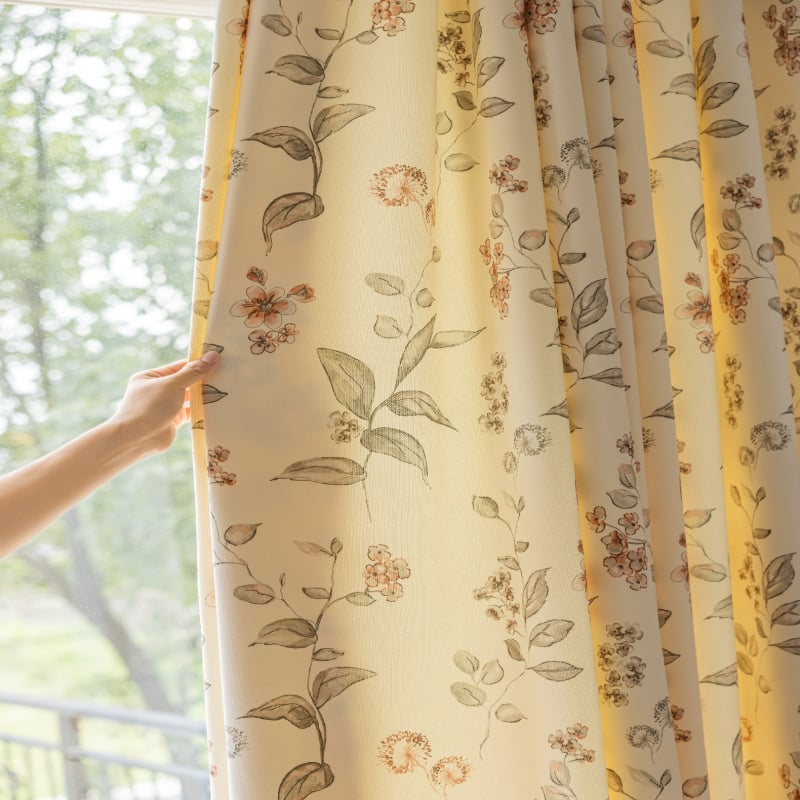 Zavjese od flanele za prozore, djelomično zatamnjenje 40–70%, za dnevni boravak i spavaću sobu, moderni minimalistički stil, motiv lišća