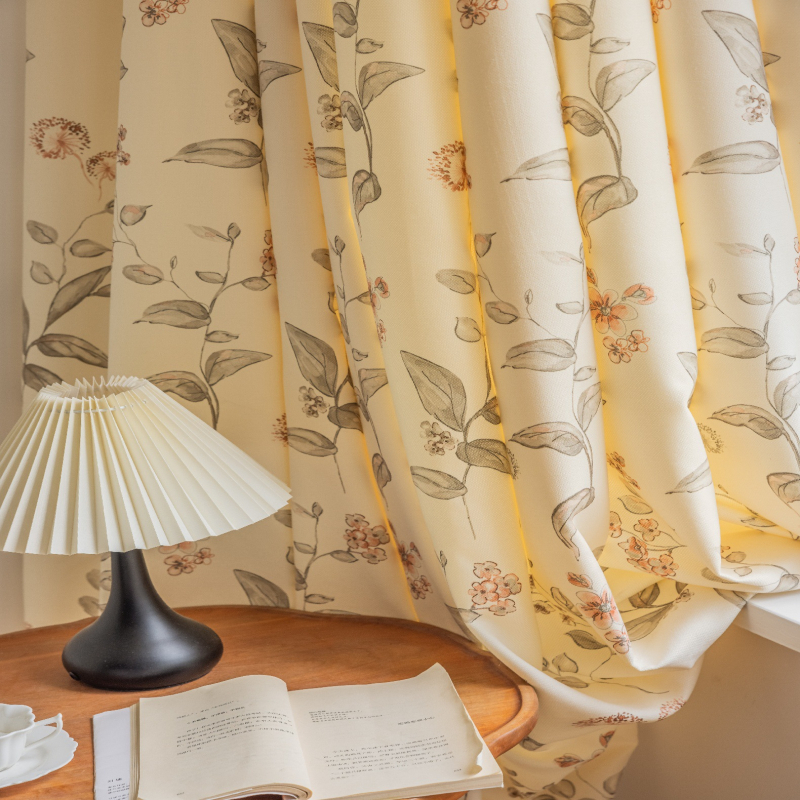 Zavjese od flanele za prozore, djelomično zatamnjenje 40–70%, za dnevni boravak i spavaću sobu, moderni minimalistički stil, motiv lišća