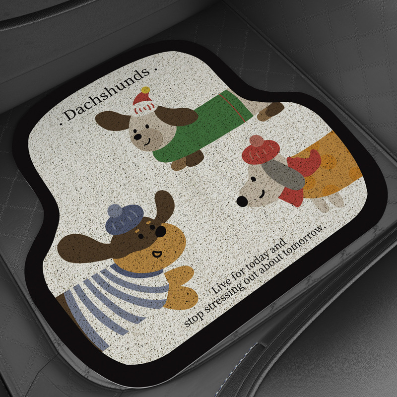 Slatka karikatura auta protuklizna podloga sa svilenim rubom, PVC, periva