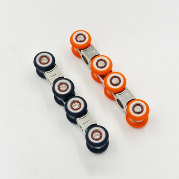 Hardver pentru uși glisante: roată suspendată silențioasă, șină ghidare din aliaj fier-zinc, încărcare 120 kg, pentru uși din lemn și bucătării, stil modern minimalist.