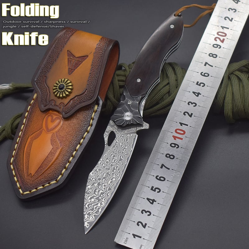 Sklopivi nož VG10 damaska čelika, brzo otvaranje, za kampiranje i samoobranu