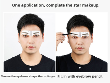 Σετ αυτοκόλλητων φρυδιών Han Zi-Lei για άνδρες – 12 σχήματα φρυδιών για αρχάριους