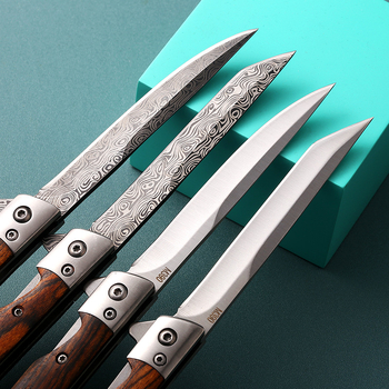 Autonomy sklopni nož s oštricom u damask uzorku, od nehrđajućeg čelika 5CR13, mehanizam brzog otvaranja, za vanjsku upotrebu