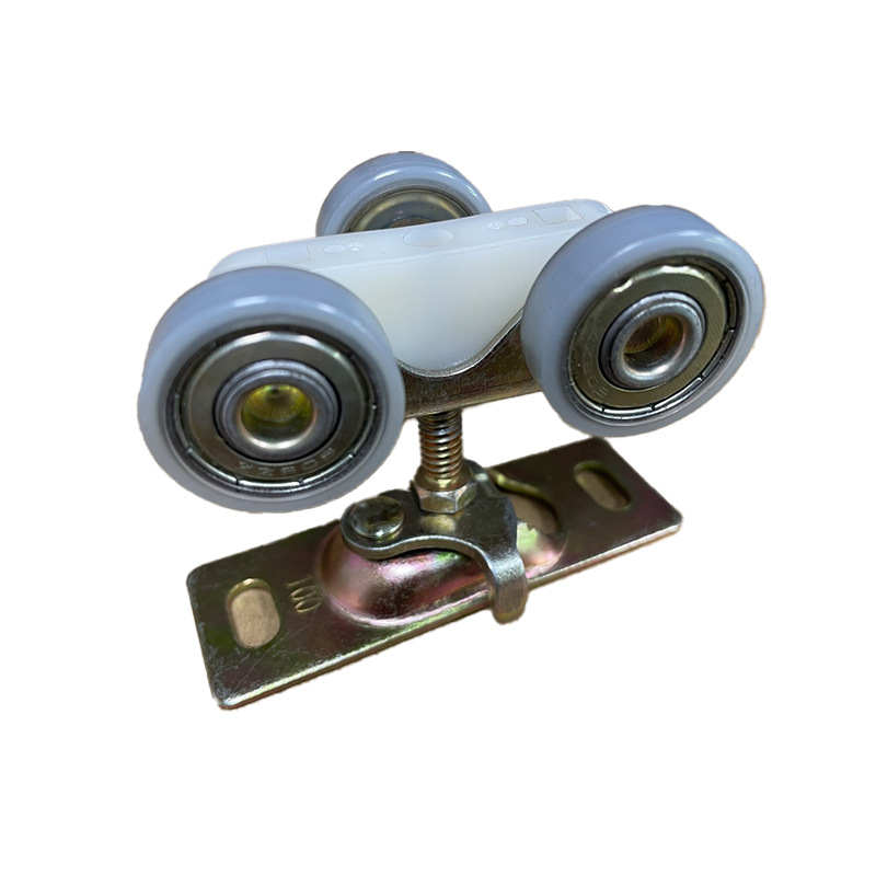 Rola pentru ușă glisantă, material PA66+ rulment 608, diametru exterior 25,3 mm, diametru ax 22 mm, model 608ZZ, încărcare maximă 125 kg