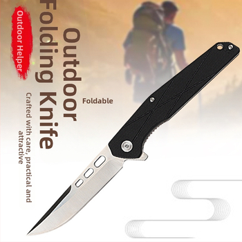 Sklopný taktický outdoor nôž, G10 rukoväť, D2 oceľ, CNC ložiskové rýchle otvorenie, čepeľ 9,5 cm