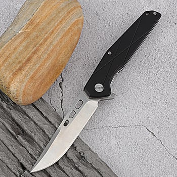 Sklopivi taktički nož za kampiranje, G10 drška, D2 čelik, CNC ležaj brzog otvaranja, oštrica 9,5 cm