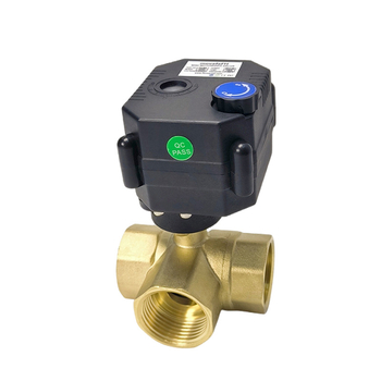 Vodoravni troputni bakreni električni kuglasti ventil, 24V, IP67, 3-sekundno brzo otvaranje