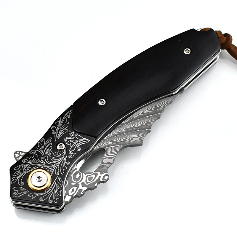 Premium vanjski sklopivi nož s visokom tvrdoćom, mehanizamom brzog otvaranja s ležajem, taktička primjena i samozaštita