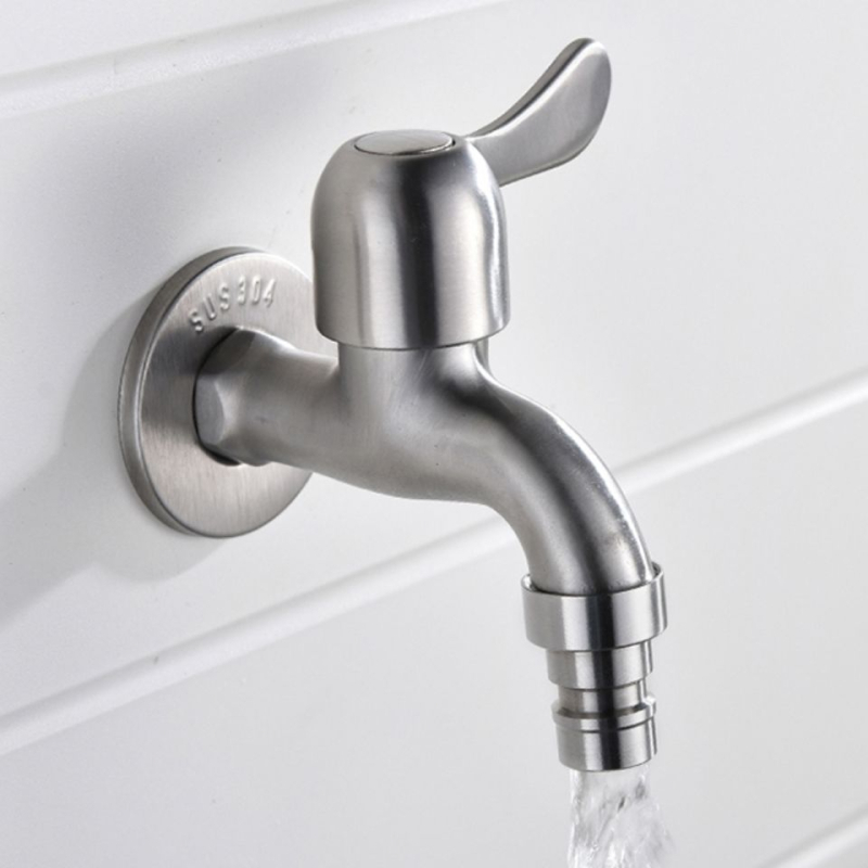 Kran za perilicu rublja — 304 nehrđajući čelik, brzo otvaranje, zidna ugradnja, keramički disk ventila, četiri ulaza/izlaza