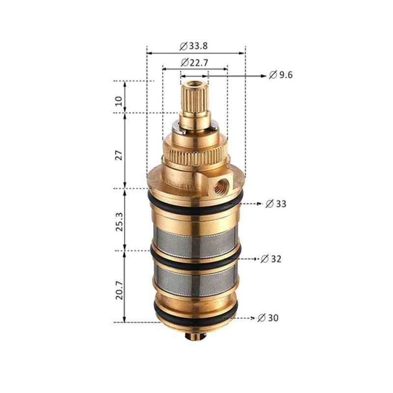 F serija termostatska jezgra ventila za vodu – bakrena, 360° rotacije, max 90°C