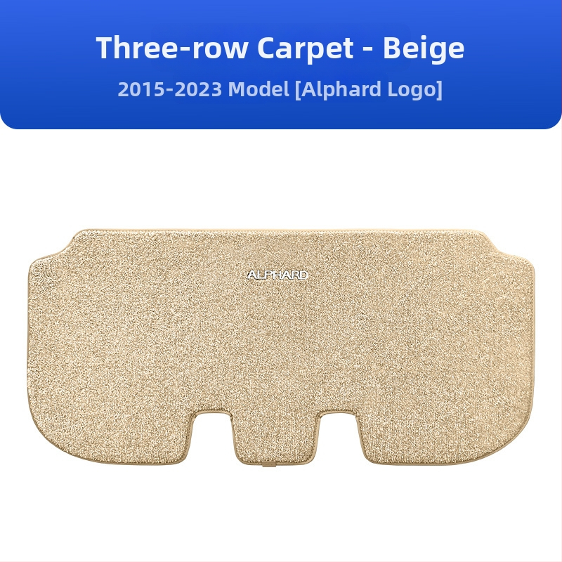 Trojradová súprava podlahových rohoží pre Toyota Alphard 20-series a Vellfire 30-series, imitácia kašmíru, hrúbka 12 mm, prispôsobiteľné spracovanie, s logom