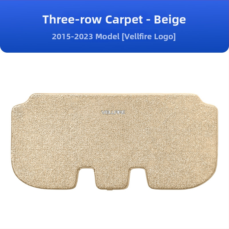 Trojradová súprava podlahových rohoží pre Toyota Alphard 20-series a Vellfire 30-series, imitácia kašmíru, hrúbka 12 mm, prispôsobiteľné spracovanie, s logom