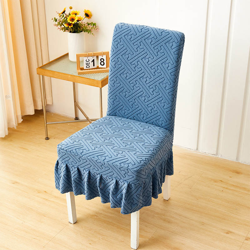 Poliester navlaka za stolicu, pravokutnog oblika, geometrijski motiv, moderan jednostavan stil, s integriranim naslonom