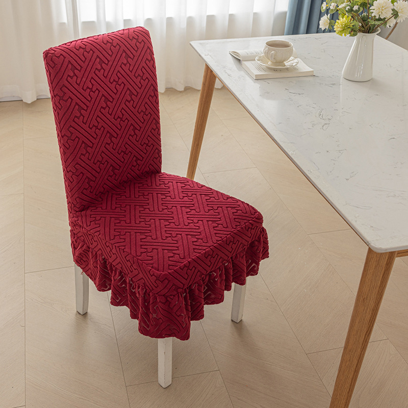 Poliester navlaka za stolicu, pravokutnog oblika, geometrijski motiv, moderan jednostavan stil, s integriranim naslonom