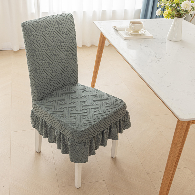 Poliester navlaka za stolicu, pravokutnog oblika, geometrijski motiv, moderan jednostavan stil, s integriranim naslonom