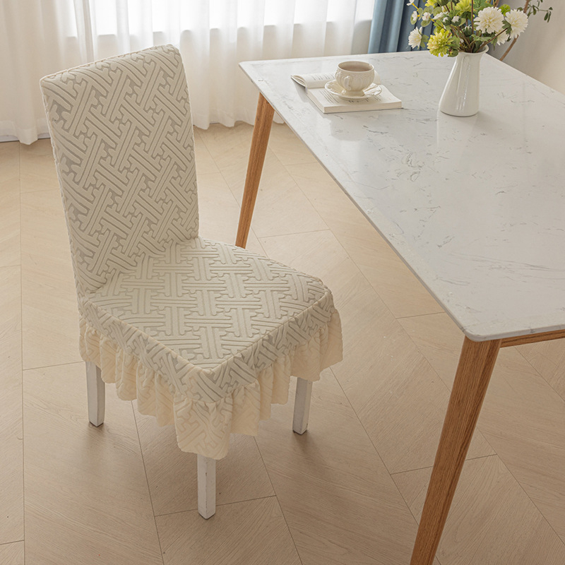 Poliester navlaka za stolicu, pravokutnog oblika, geometrijski motiv, moderan jednostavan stil, s integriranim naslonom