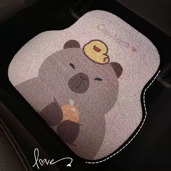 Covorașe auto Capybara — Decorativ, Rezistente la murdărie și uzură, Ușor de curățat (Logo imprimat, Potrivire generală, Personalizare disponibilă)