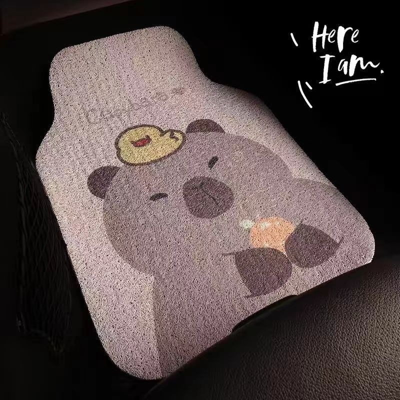 Covorașe auto Capybara — Decorativ, Rezistente la murdărie și uzură, Ușor de curățat (Logo imprimat, Potrivire generală, Personalizare disponibilă)