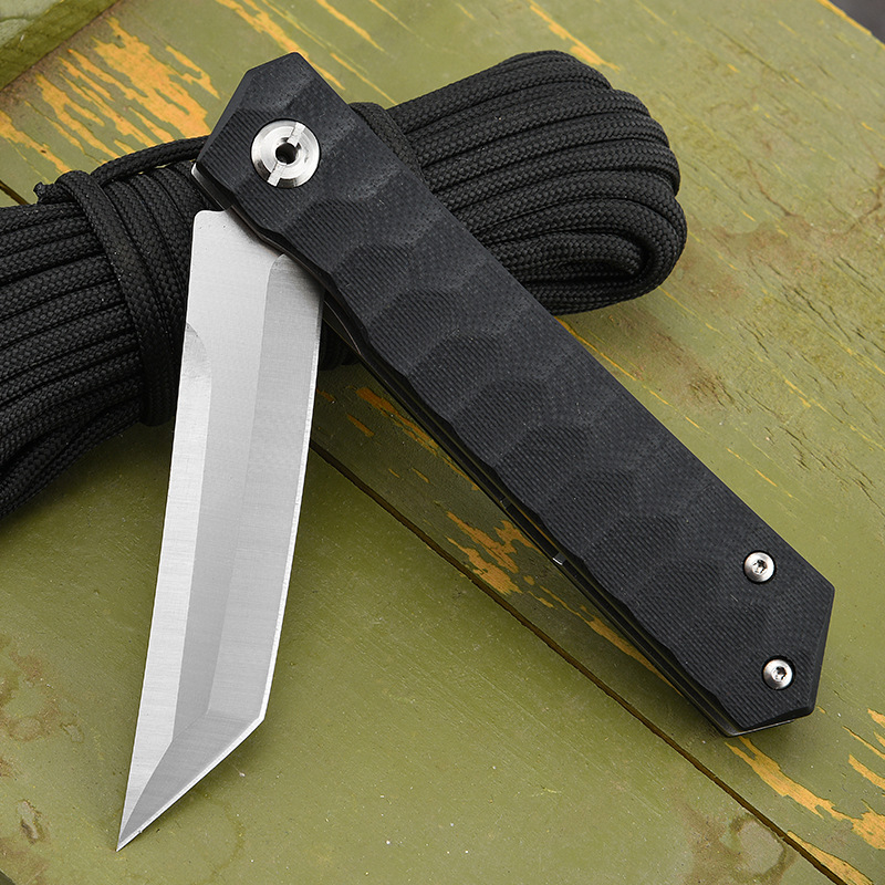 Nerđavi čelik – vanjski sklopivi nož, kompaktni džepni nož za samoodbranu i kampiranje, brzo otvaranje