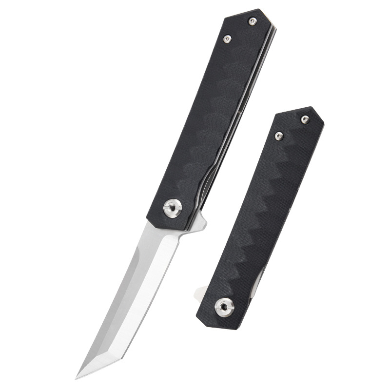 Nerđavi čelik – vanjski sklopivi nož, kompaktni džepni nož za samoodbranu i kampiranje, brzo otvaranje