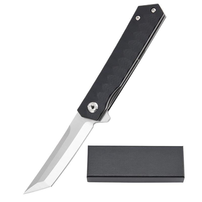 Nerđavi čelik – vanjski sklopivi nož, kompaktni džepni nož za samoodbranu i kampiranje, brzo otvaranje