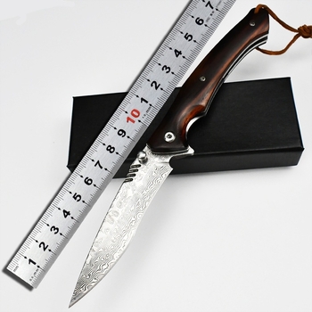 Sklopivi nož za samoodbranu od damaskog čelika, mehanizam brzog otvaranja, kamping taktika, prenosiv za vanjsku upotrebu