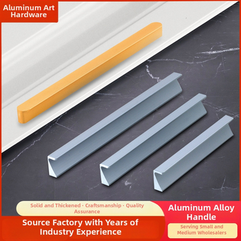 Moderna minimalistička aluminijska crna ručica za ormariće i vrata, namještaj hardver, model L191A, Aluminum Art