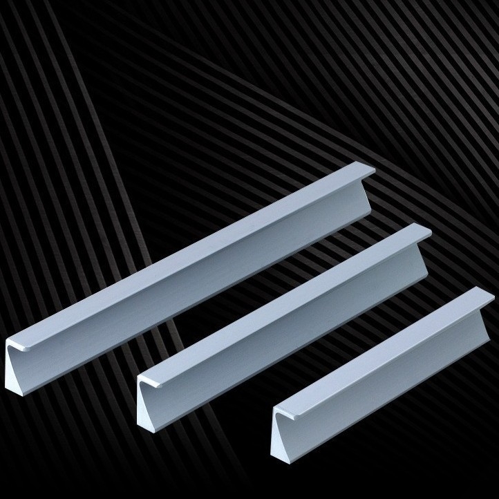Moderna minimalistička aluminijska crna ručica za ormariće i vrata, namještaj hardver, model L191A, Aluminum Art