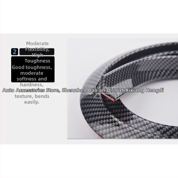 Univerzálny gumový ozdobný pás okraja kolies s 3D karbónovou textúrou, model 30256