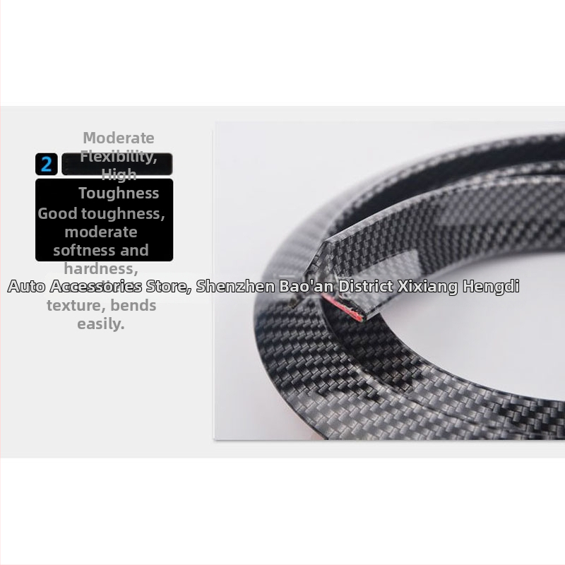 Univerzálny gumový ozdobný pás okraja kolies s 3D karbónovou textúrou, model 30256