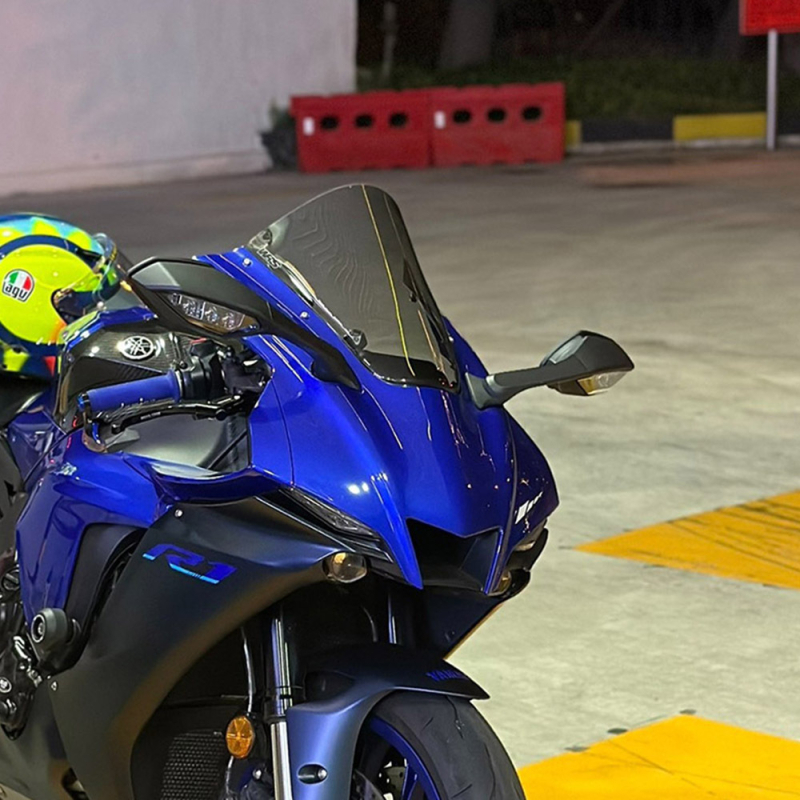 PMMA Vjetrobran za Yamaha R1M 2020-2024 – otporan na ogrebotine, za utrke