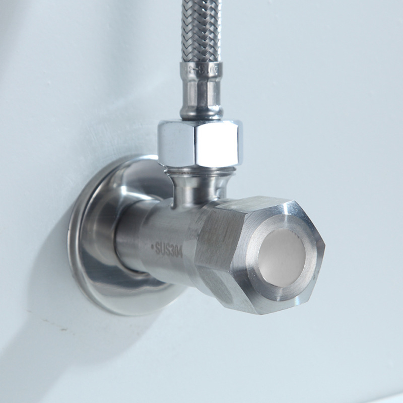 Valvă unghiulară din oțel inoxidabil 304 SUS0133, deschidere rapidă, apă caldă și rece, pentru sistem de duș, 18 mm diametru interior, conexiune filetată