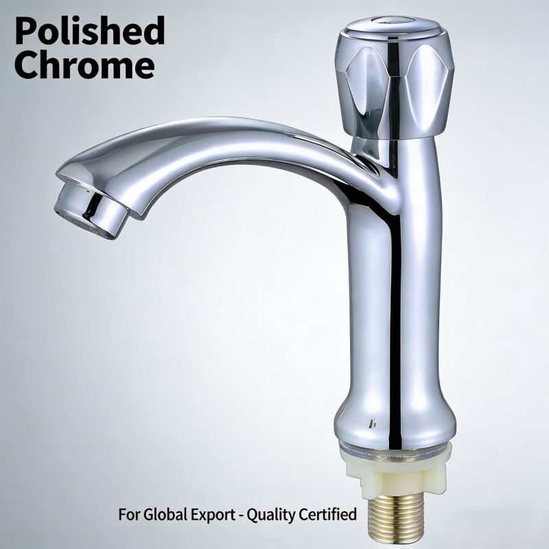 Alá helyezett mosdó csap kerámiás korong szeleppel, egynyílású, felnyitható, ABS test, hideg víz ellátás