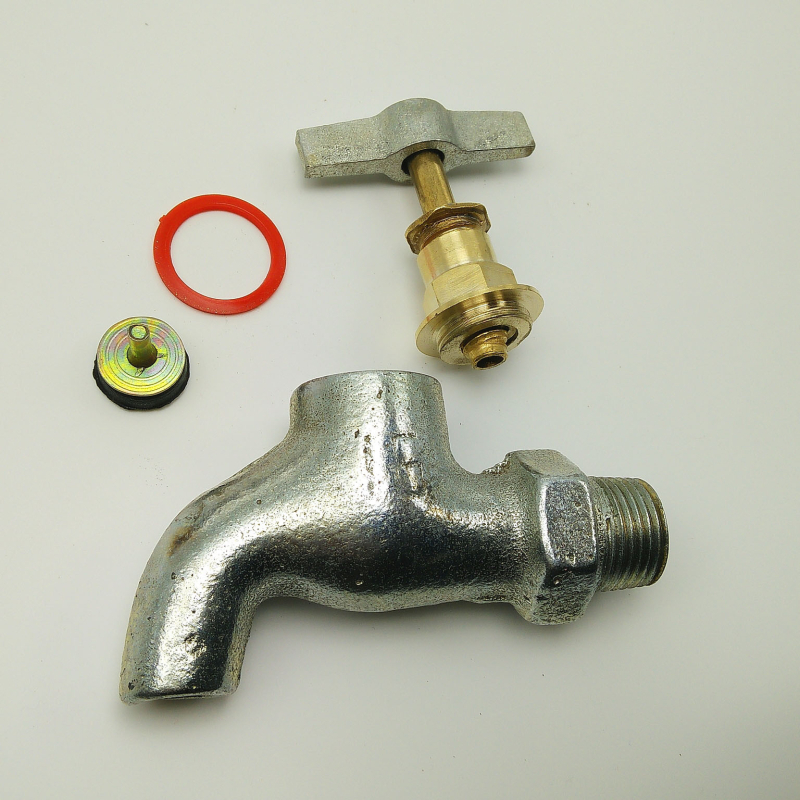 Kran od lijevanog željeza s galvaniziranim premazom, jednostrukim upravljanjem, tlak 1,6 MPa, maksimalna temperatura 80°C