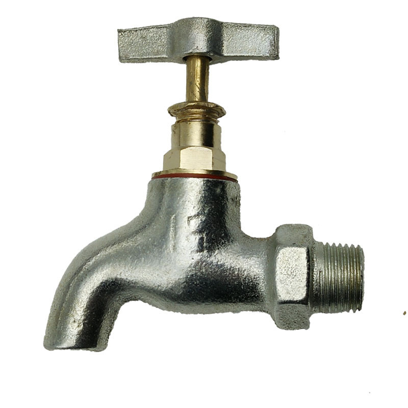 Kran od lijevanog željeza s galvaniziranim premazom, jednostrukim upravljanjem, tlak 1,6 MPa, maksimalna temperatura 80°C