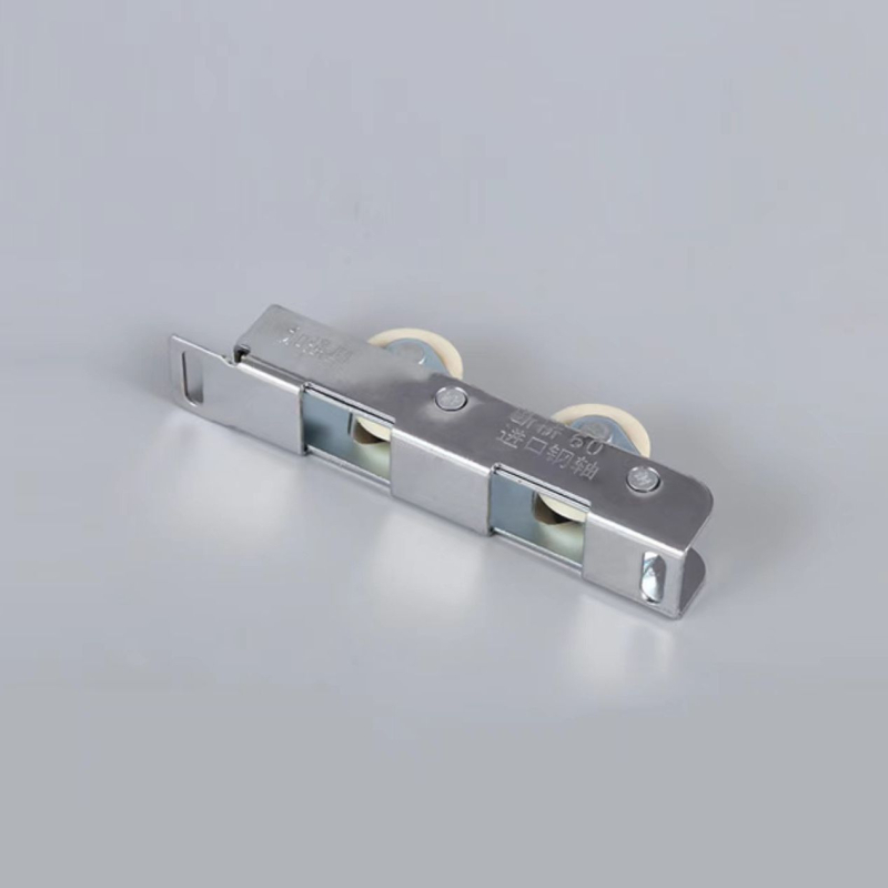 Roată cu role pentru uși și ferestre — oțel inoxidabil, diametru exterior 24 mm, ax 19 mm, rază a canelurii pentru frânghie 10 mm, sarcină maximă 50
