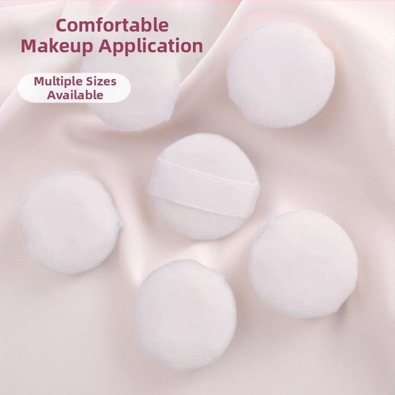 Suchý púder puff, ultra mäkký kryštálový velúr, kruhový tvar, na fixáciu pudru
