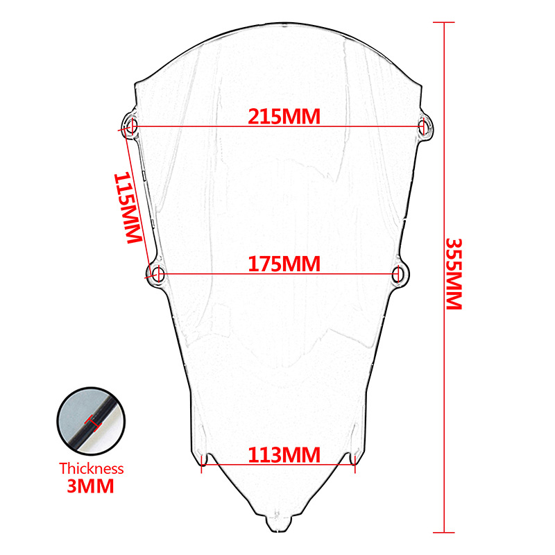 ABS plastični prednji štitnik za Honda CBR250RR 2023-2025 – podignuti trkački štitnik