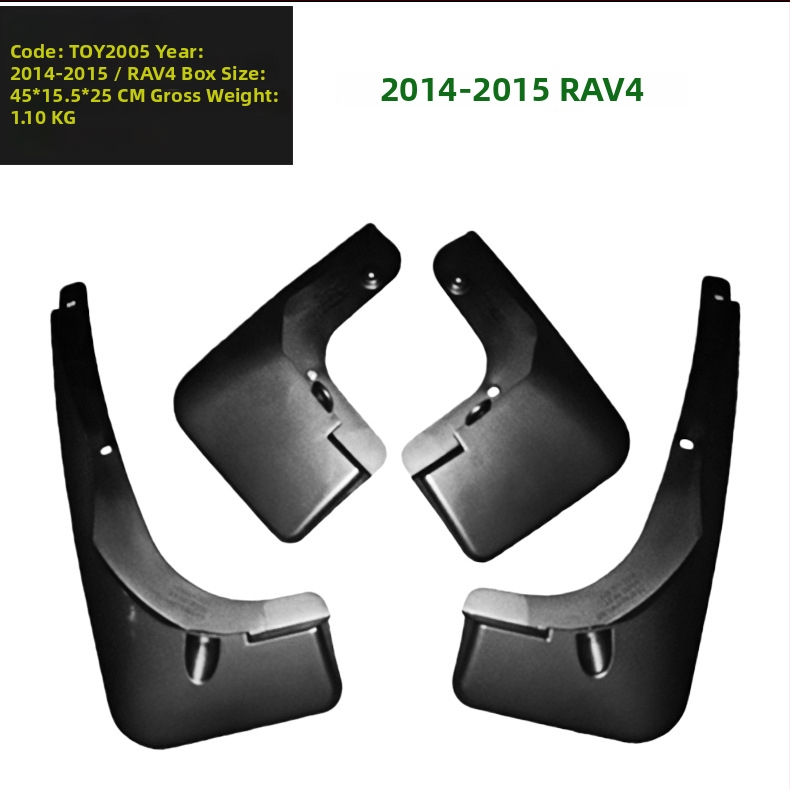 Blatobrani za Toyota RAV4 1997-2015 — prilagođeni set od 4 komada (prednji, stražnji, lijevi, desni), od plastike PP+TPR, montaža bez bušenja