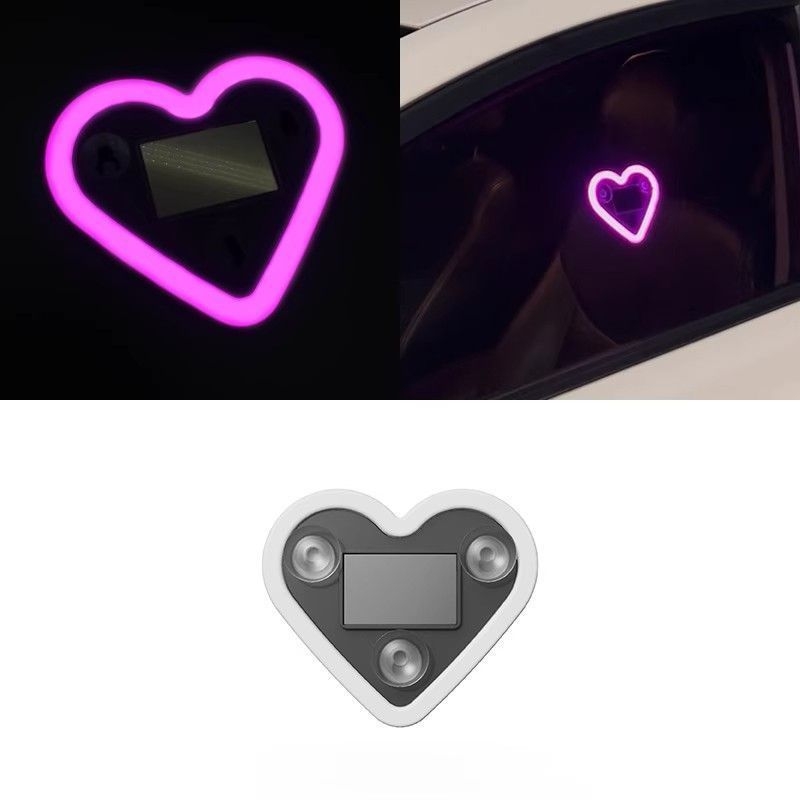 Dekorativne naljepnice za automobil - trokuti srce neonsko LED svjetlo, solarno bežično unutarnje ozračje, ljepilo za bočne ploče