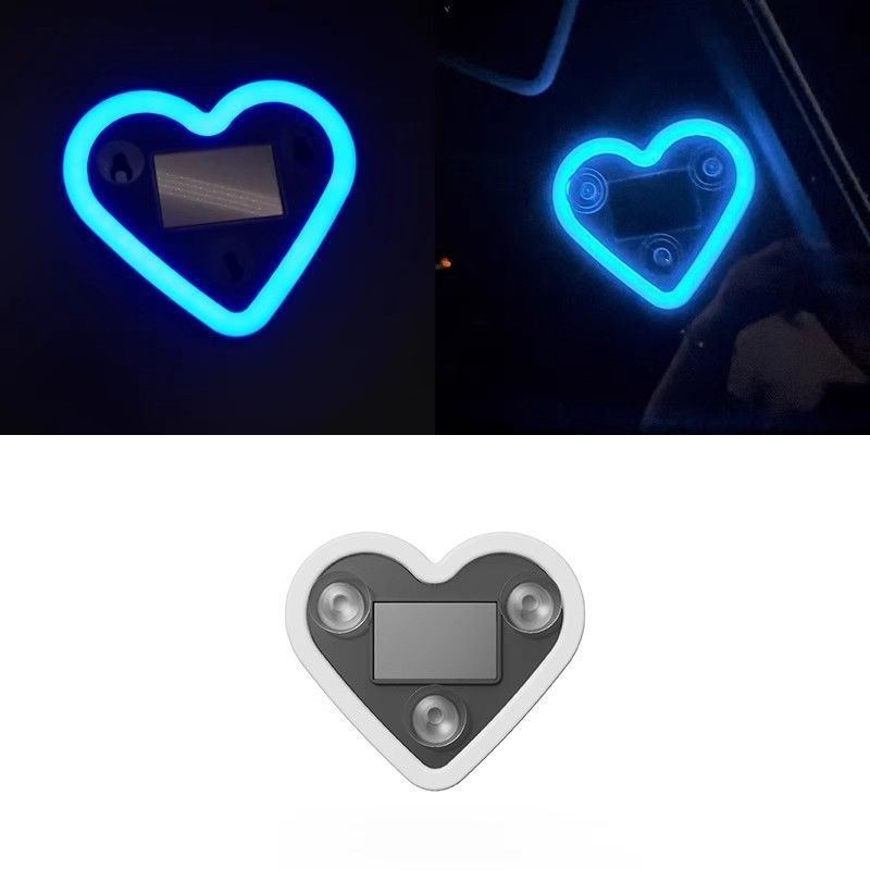 Dekorativne naljepnice za automobil - trokuti srce neonsko LED svjetlo, solarno bežično unutarnje ozračje, ljepilo za bočne ploče