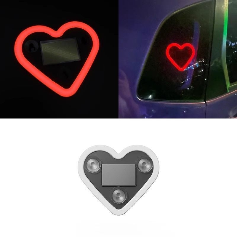 Dekorativne naljepnice za automobil - trokuti srce neonsko LED svjetlo, solarno bežično unutarnje ozračje, ljepilo za bočne ploče
