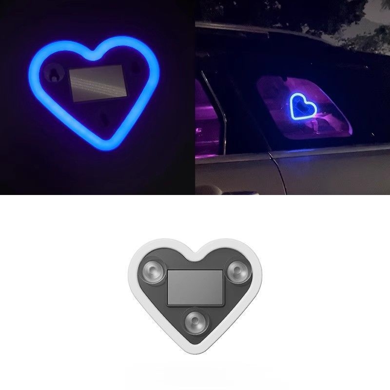 Dekorativne naljepnice za automobil - trokuti srce neonsko LED svjetlo, solarno bežično unutarnje ozračje, ljepilo za bočne ploče