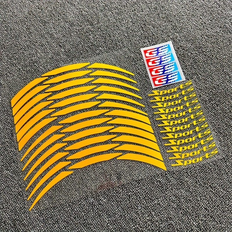 Reflektirajuće upozoravajuće naljepnice za motociklističke felne, 28 kom, PVC materijal, ugradnja sa usisnom čašom