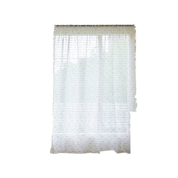 Κρεμαστές δαντελένιες κουρτίνες με διάφανη γάζα για σαλόνι, υπνοδωμάτιο και μπαλκόνι; υλικό: πολυεστέρας-βαμβάκι; στυλ: λίγο φρέσκο; μοτίβο: ριγές και χιονανιφάδες