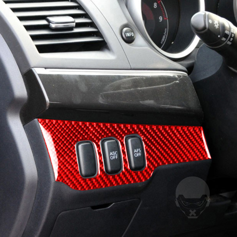 Etichete decorative din fibră de carbon pentru comutatorul farurilor Mitsubishi Lancer EVO (2008-2015) - RRX carbon