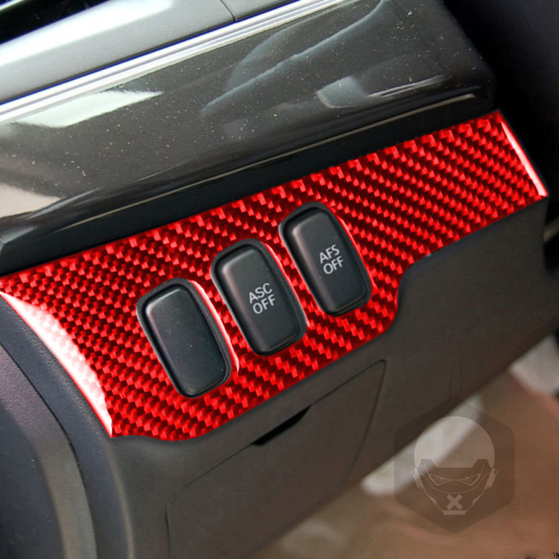 Etichete decorative din fibră de carbon pentru comutatorul farurilor Mitsubishi Lancer EVO (2008-2015) - RRX carbon