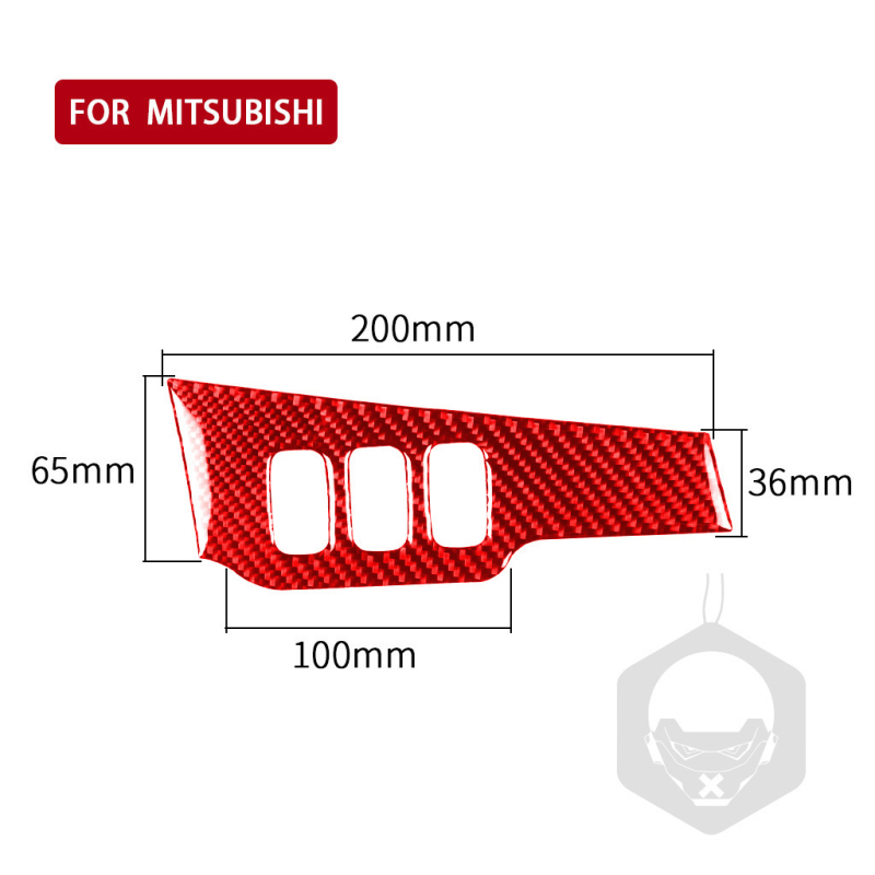 Etichete decorative din fibră de carbon pentru comutatorul farurilor Mitsubishi Lancer EVO (2008-2015) - RRX carbon