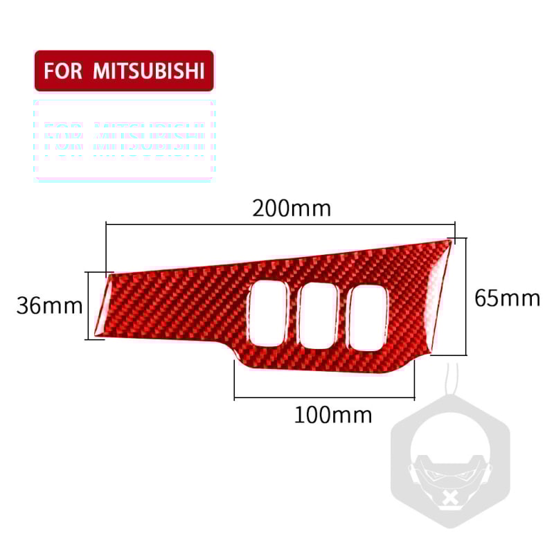 Etichete decorative din fibră de carbon pentru comutatorul farurilor Mitsubishi Lancer EVO (2008-2015) - RRX carbon